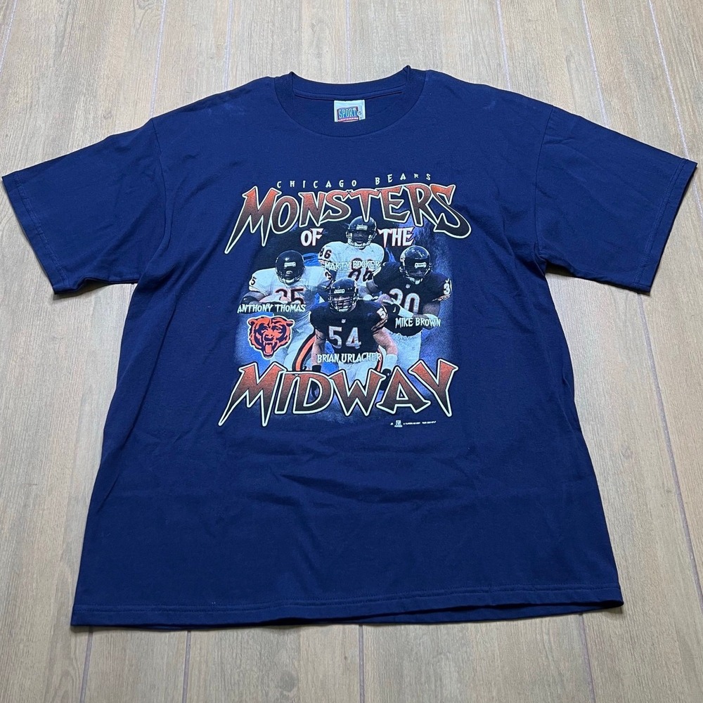 Sport Attack T-Shirt Mens Large‎ Navy Chicago Bears Monsters of the Midway 2001